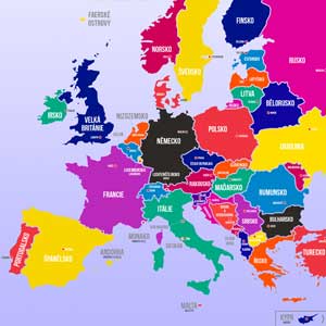 Náhled mapa Evropy s hlavními městy