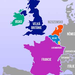 Náhled mapa západní Evropy